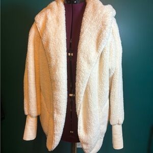 Charlie Paige Cream Teddy Jacket Oversized Fit